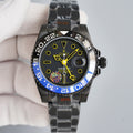 GMT-MASTER II CUSTOM BLACK BATMAN BEZEL YELLOW NUMERALS