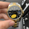 SKY DWELLER GOLD STEEL BLACK DIAL