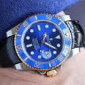 SUBMARINER DATE 40 STEEL CASE GOLD BLUE CERAMIC LEATHER