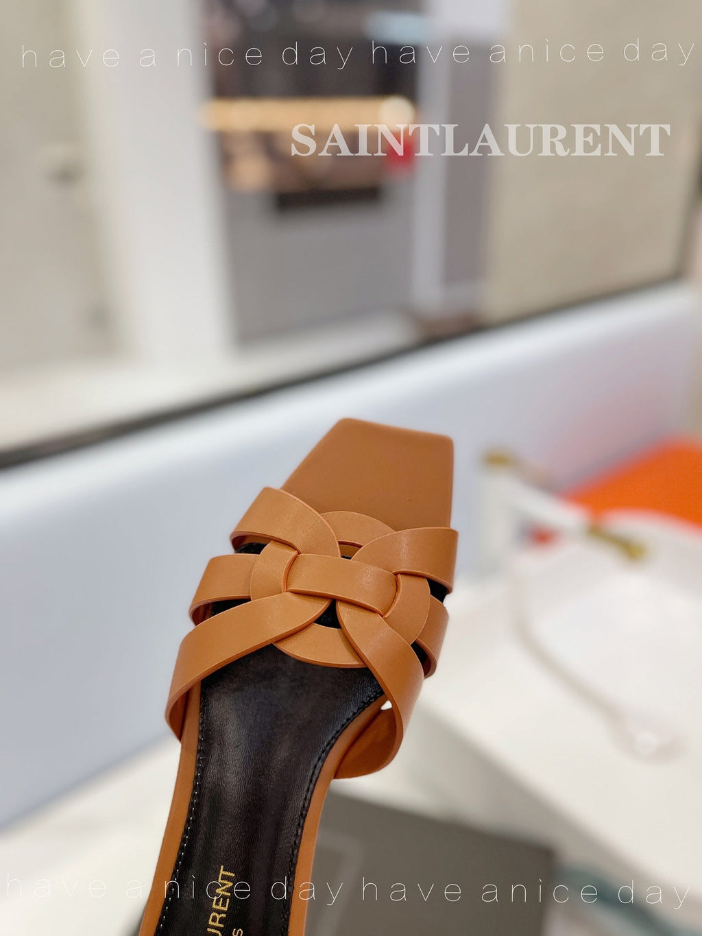SL TRIBUTE SLIPPERS COPPER CALFSKIN