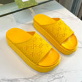 PLATFORM SANDALS IN BRIGHT YELLOW MONOGRAM IMPORTED TPU