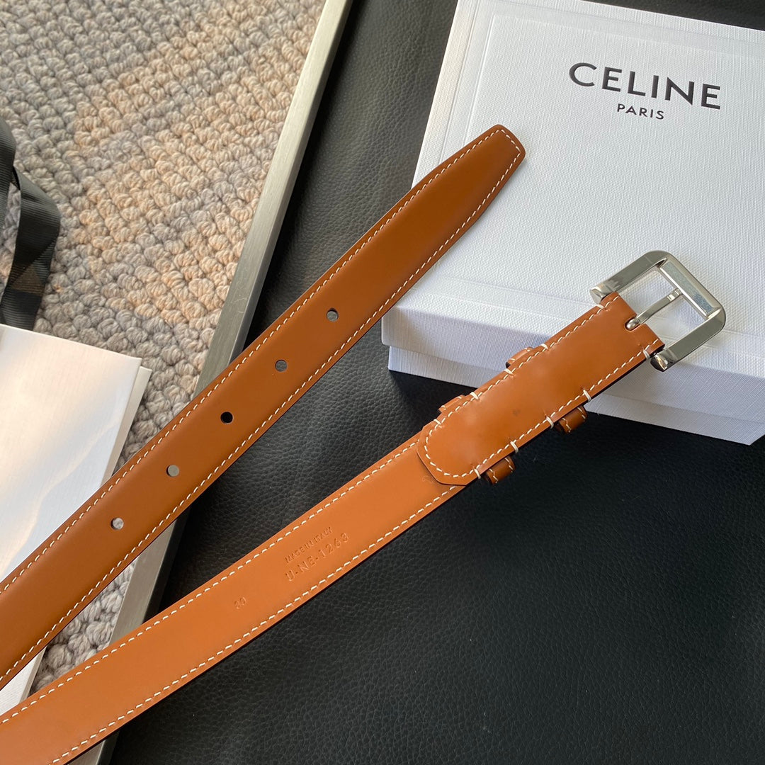 BELT 25MM IN BROWN REVERSIBLE ITALIAN CALFSKIN WITH VINTAGE SILVER BRASS BUCKLE