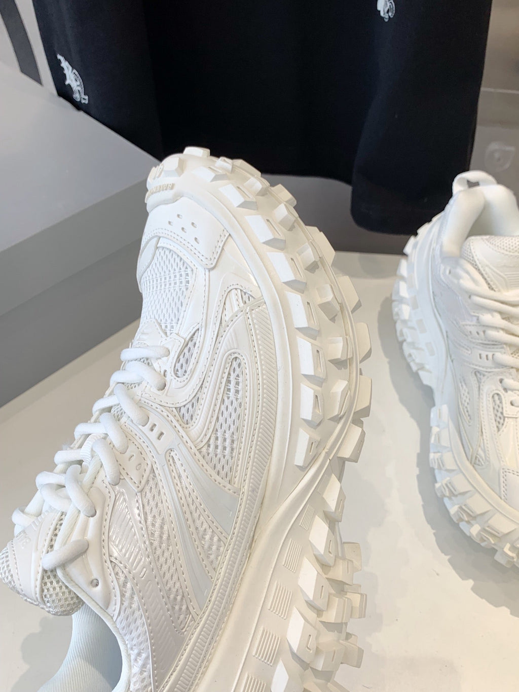 CHUNKY SNEAKERS IN WHITE POLYURETHANE, POLYESTER AND NYLON