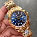 SKY-DWELLER 42 YELLOW GOLD BLUE DIAL