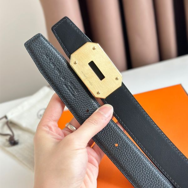 HERM Neo Reversible Belt 32MM in Black Clemence Leather