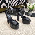 SL JODIE PLATFORM SANDALS BLACK CALFSKIN