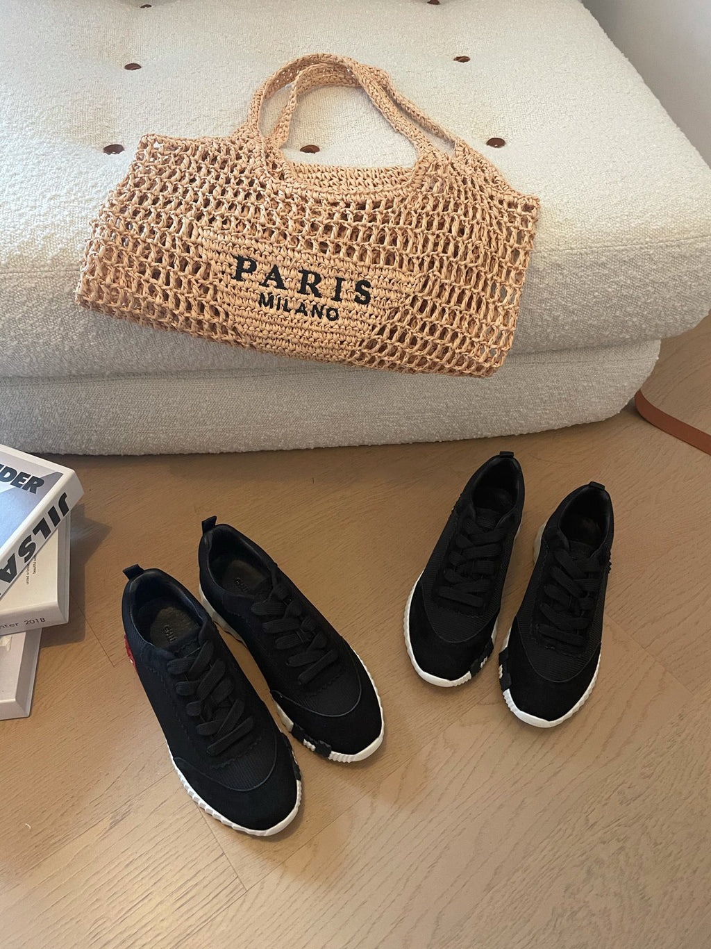 BOUNCING SNEAKERS BLACK CALFSKIN