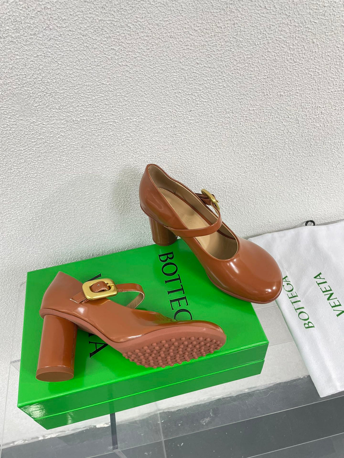 ATOMIC MARY-JANE PUMP 9 CM IN BRONZE BROWN CALFSKIN