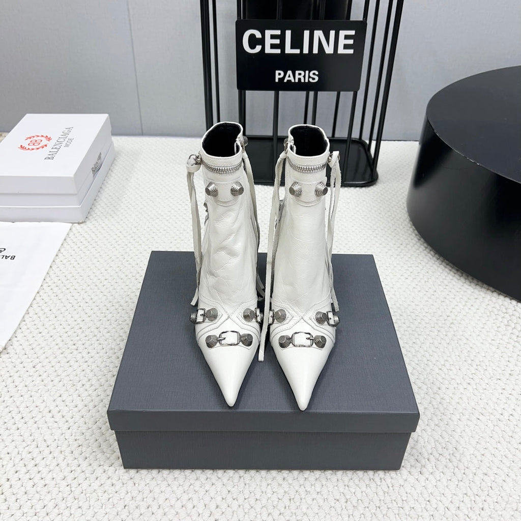CAGOLE HIGH BOOTS IN WHITE LAMBSKIN