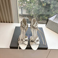 CAGOLE HIGH-HEEL SANDALS IN WHITE LAMBSKIN