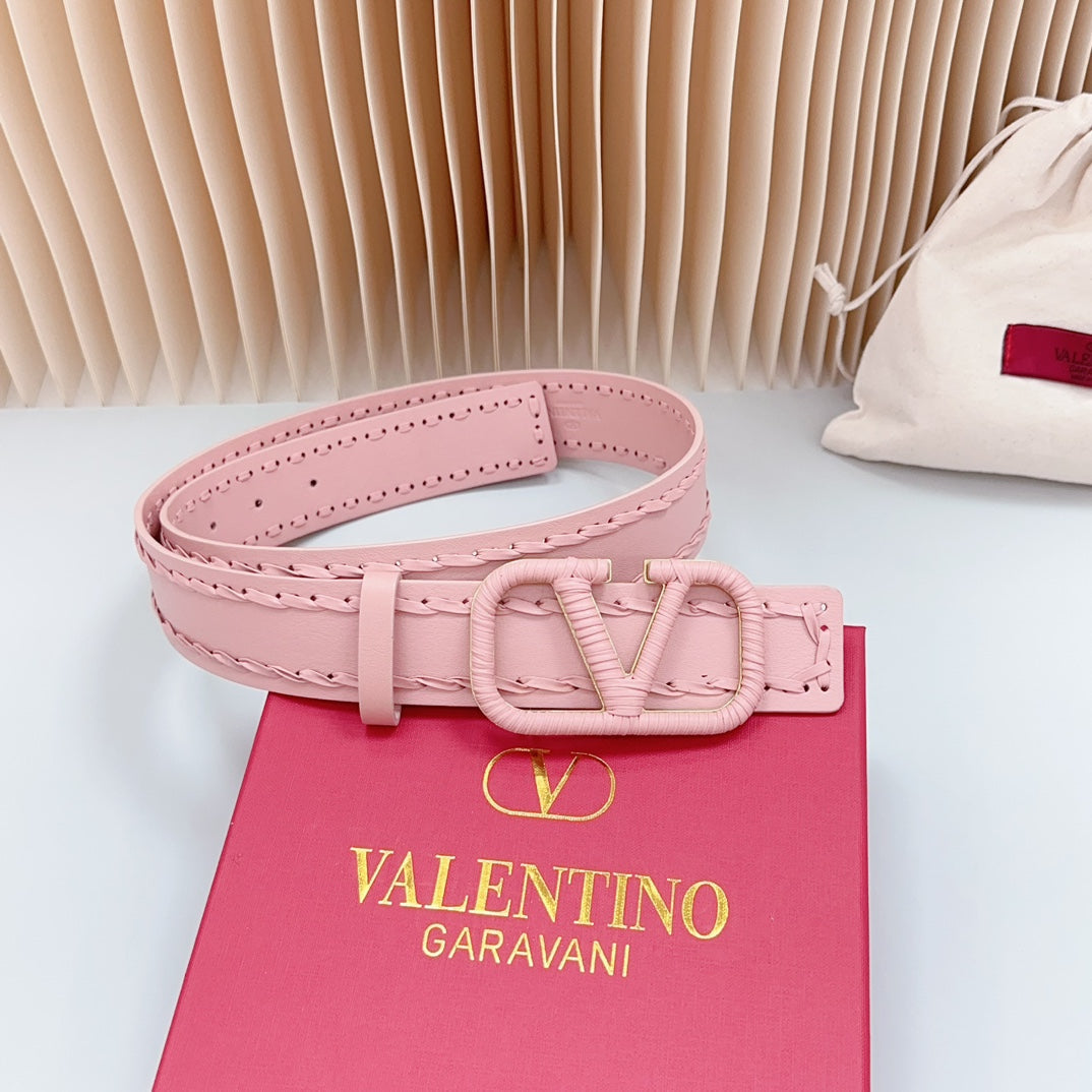Vlogo Pink Leather Buckle 40mm Pink