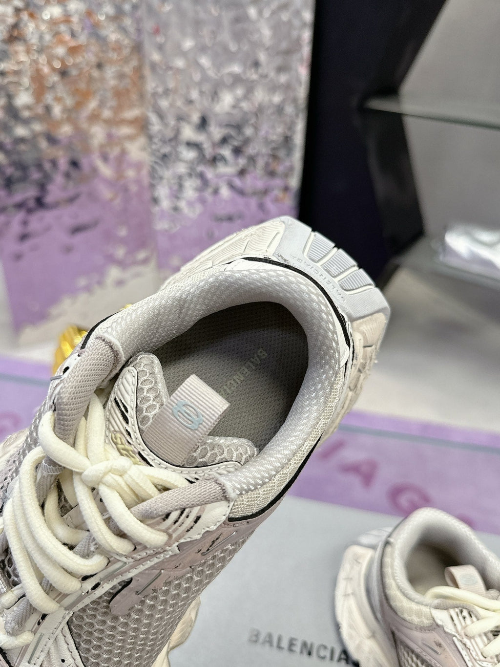 STAPLER SNEAKER IN BEIGE AND GREY POLYURETHANE AND POLYESTER