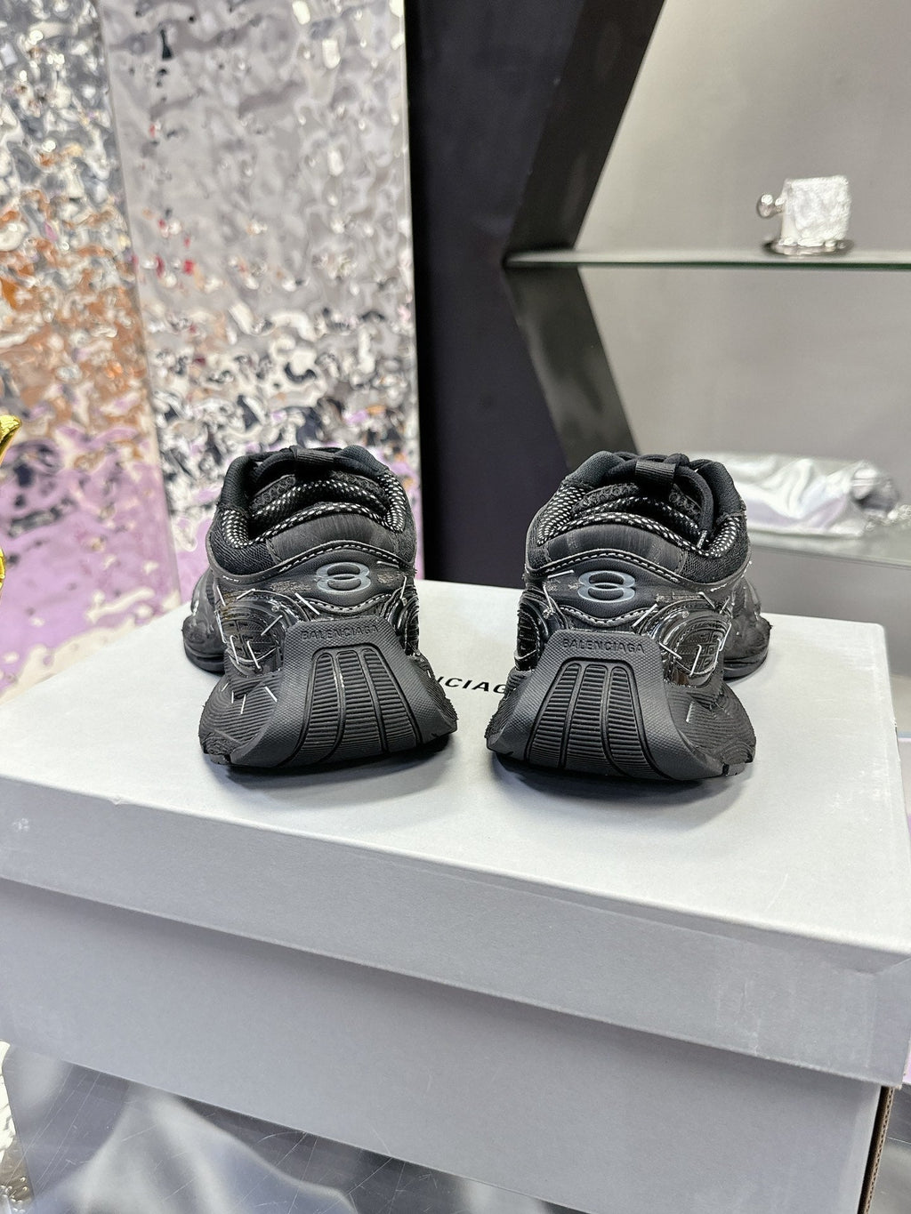 STAPLER SNEAKER IN BLACK MIX GRAY POLYURETHANE AND MESH