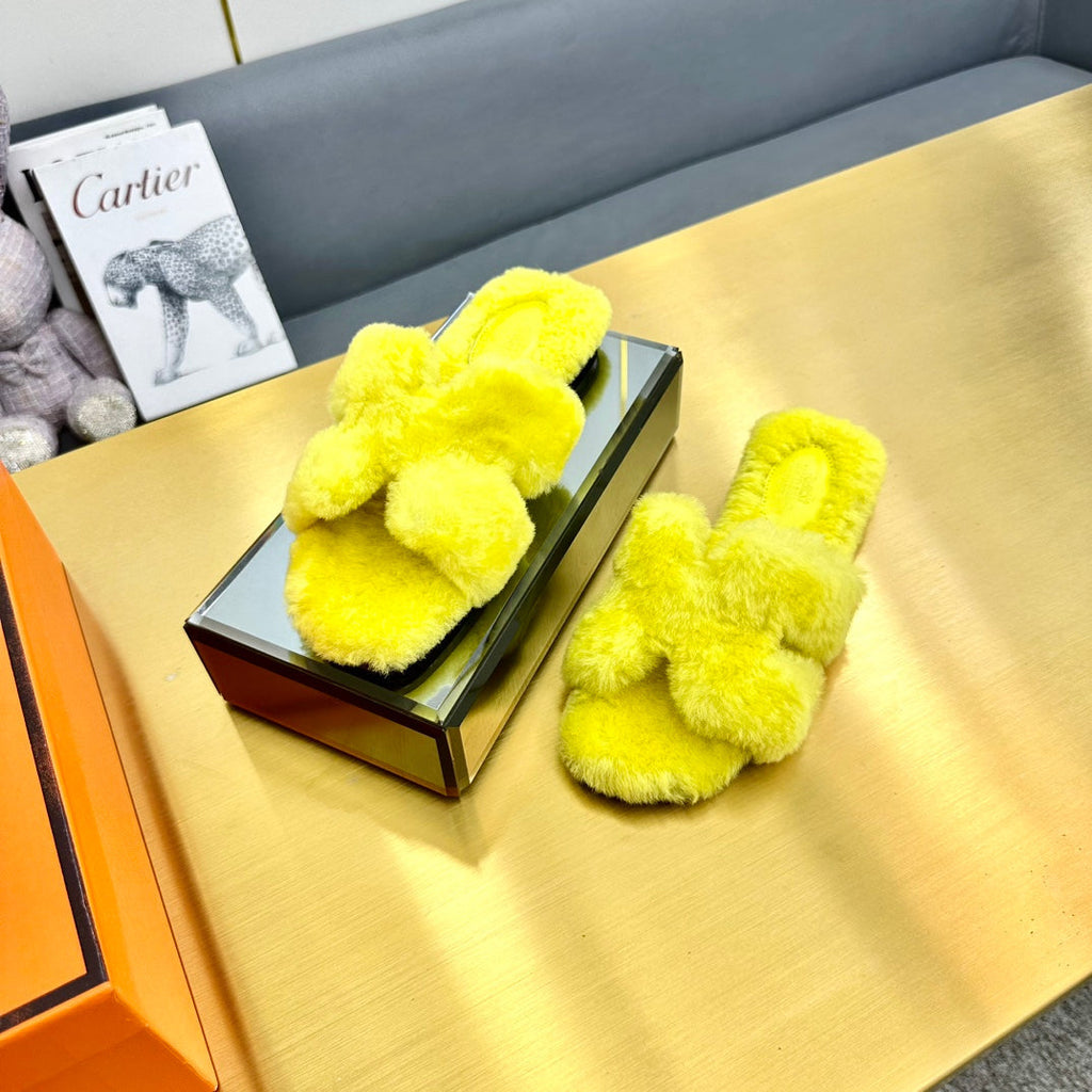 0RAN SHEARLING SANDALS SUNSHINE YELLOW