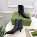 SIGNORIA SHORT BOOTS 4.5CM IN BLACK CALFSKIN